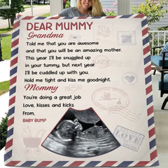 Photo personnalisée Je serai blotti dans votre ventre - Couverture personnalisée personnalisée pour la famille - Cadeau de baby shower, Cadeau pour la première maman