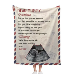 Photo personnalisée Je serai blotti dans votre ventre - Couverture personnalisée personnalisée pour la famille - Cadeau de baby shower, Cadeau pour la première maman