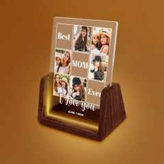 Cadre personnalisé avec LED - Cadeaux de Saint Valentin pour maman, 6 photos personnalisées