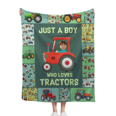 Couverture photo personnalisée - Juste un enfant qui aime les tracteurs