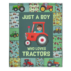 Couverture photo personnalisée - Juste un enfant qui aime les tracteurs