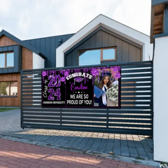 Bannière personnalisée Félicitations 2024 Graduate Disco Style - Cadeau de décoration de remise de diplôme