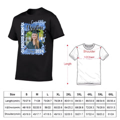 T-shirt personnalisé - Cadeau souvenir de remise des diplômes - Aquarelle Fier maman papa d’une photo diplômée 2024