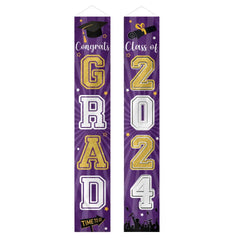 Class of 2025 Graduation Door Banner | Congrats Grad Purple Welcome Decor | Graduation Party Porch Sign