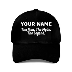 Légende du mythe de l'homme, casquette de baseball personnalisée avec nom, casquette en maille