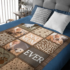 Couverture personnalisée avec photo personnalisée pour les amoureux des animaux de compagnie - Meilleure copie de maman papa de chien de tous les temps