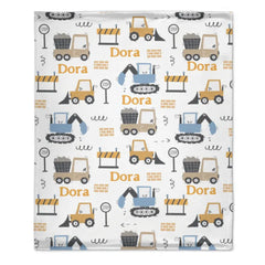 Personalized Name Baby Blanket, Customized Boy Car Blanket, Baby Gift