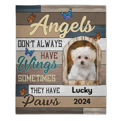 Photo personnalisée Anges parfois ils ont des pattes - Cadeau personnalisé pour les amoureux des chiens ou des chats