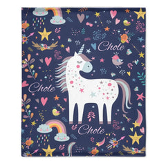 Gift For Granddaughter - Personalized Unicorn Name Custom Blanket