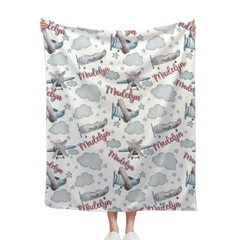 Livraison gratuite✈️Couverture d'avion personnalisée avec nom personnalisé, cadeau pour bébé