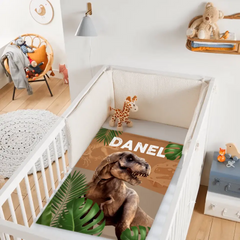 Couverture Nom personnalisé pour enfants Jurassic Dinosaur T-Rex