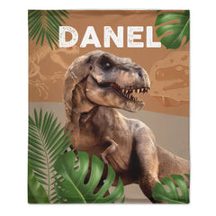 Couverture Nom personnalisé pour enfants Jurassic Dinosaur T-Rex