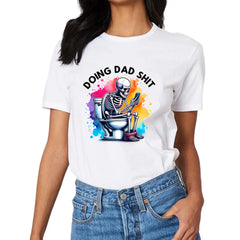 Conception de sublimation de toilettes squelette drôle, T-shirt tendance pour la fête des pères