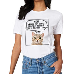 T-shirt photo personnalisé-chien chat continue de vous regarder