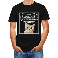 T-shirt photo personnalisé-chien chat continue de vous regarder