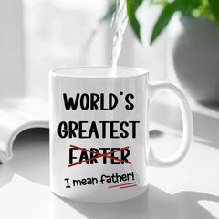 Tasse à café drôle du meilleur papa, le plus grand F du monde, je veux dire père