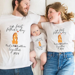 Chemises assorties papa et moi - Notre premier cadeau de nom personnalisé pour la fête des pères