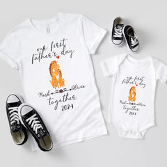 Chemises assorties papa et moi - Notre premier cadeau de nom personnalisé pour la fête des pères