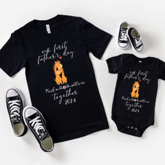 Chemises assorties papa et moi - Notre premier cadeau de nom personnalisé pour la fête des pères