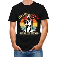 T-shirt de softball, j'ai créé un monstre appelé mon père, cadeau pour les enfants, cadeau pour les amateurs de softball
