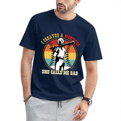 T-shirt de softball, j'ai créé un monstre appelé mon père, cadeau pour les enfants, cadeau pour les amateurs de softball