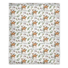 Deer Blanket for Boys, Customized Name Baby Boy Blanket, Gift for Baby