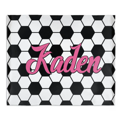 Name Custom Soccer Blanket, Personalized Soccer Gifts for Kids