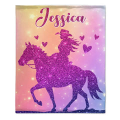 Custom Pink Horse Blanket Gifts with Name
