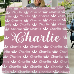 Personalized Crown Name Blanket for Kids