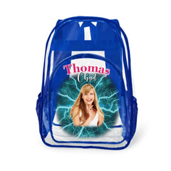 Personalized Name Customization Multi-Photo Custom Clear Backpack - School Season Gifts