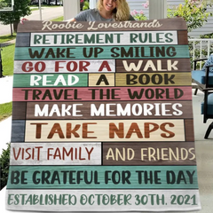 Custom Retirement Rules Blanket, Farewell Gift