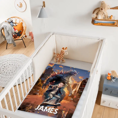 Custom Blanket for Kids, Mutant Monsters Home Decor, King of the Monsters Boys Name Blanket