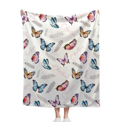 Butterflies Baby Blanket, Personalized Name Blanket Gift