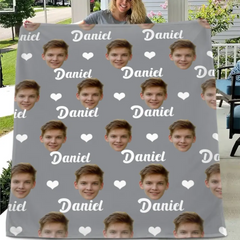 Customized Men's Blankets, Personalized Blankets with Face Prints, Gifts for Loved Ones