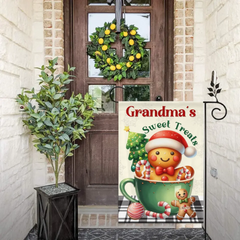 Custom Christmas Garden Flags - Personalized Names & Dessert Patterns, Festive Garden Decor, Christmas Gifts