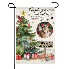 Christmas Custom Pet Memorial Garden Decorations - Personalized Pet Photos and Names Christmas Themed Garden Flags -  Gifts For Pet Owners