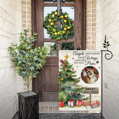 Christmas Custom Pet Memorial Garden Decorations - Personalized Pet Photos and Names Christmas Themed Garden Flags -  Gifts For Pet Owners