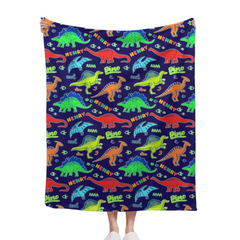 Glow in Dark Cartoon Dinosaur Blanket - Gift For Kids Who Love Dinosaurs!