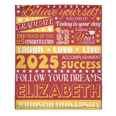 Couverture de remise de diplôme personnalisée, école de nom d'année personnalisée - Suivez votre rêve