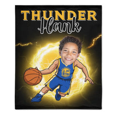 Personalized Name Picture Custom Cartoon NBA Blanket - Gifts for Lakers Fans