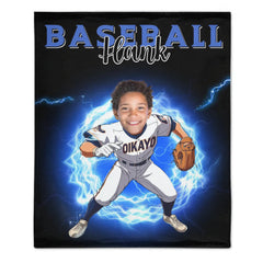 Personalized Name Face Custom Cartoon MLB Blanket - Gifts for MLB Fans