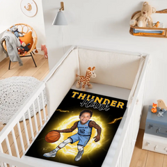 Personalized Name Picture Custom Cartoon NBA Blanket - Gifts for Grizzlies Fans
