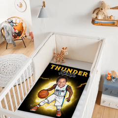 Personalized Name Picture Custom Cartoon NBA Blanket - Gift for Mavericks Fans