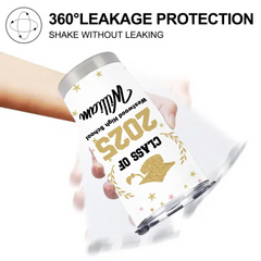 Customized Graduation Gifts - Personalized Name and School Name Graduation Commemorative Thermos Gift - A Gift For Children,Grandchildren,Graduates