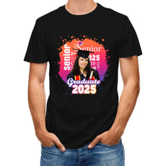 Personalized Graduate Photo T-Shirt - Multi Color Background