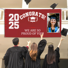Personalized Custom Photo Banner - Congrats Class of 2025 Graduation Decor Gift