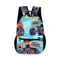 Name Customized Big Gear Wheels Truck Backpack, Kids School Season Gift