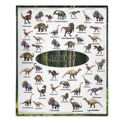 Personalized Jurassic Dinosaur Name Custom Blanket-Gift for Children Who Love Dinosaurs,ChristmasGift