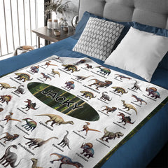 Personalized Jurassic Dinosaur Name Custom Blanket-Gift for Children Who Love Dinosaurs,ChristmasGift