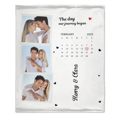Personalized Couple Photo Calendar Blanket The Day We Met Anniversary Gift